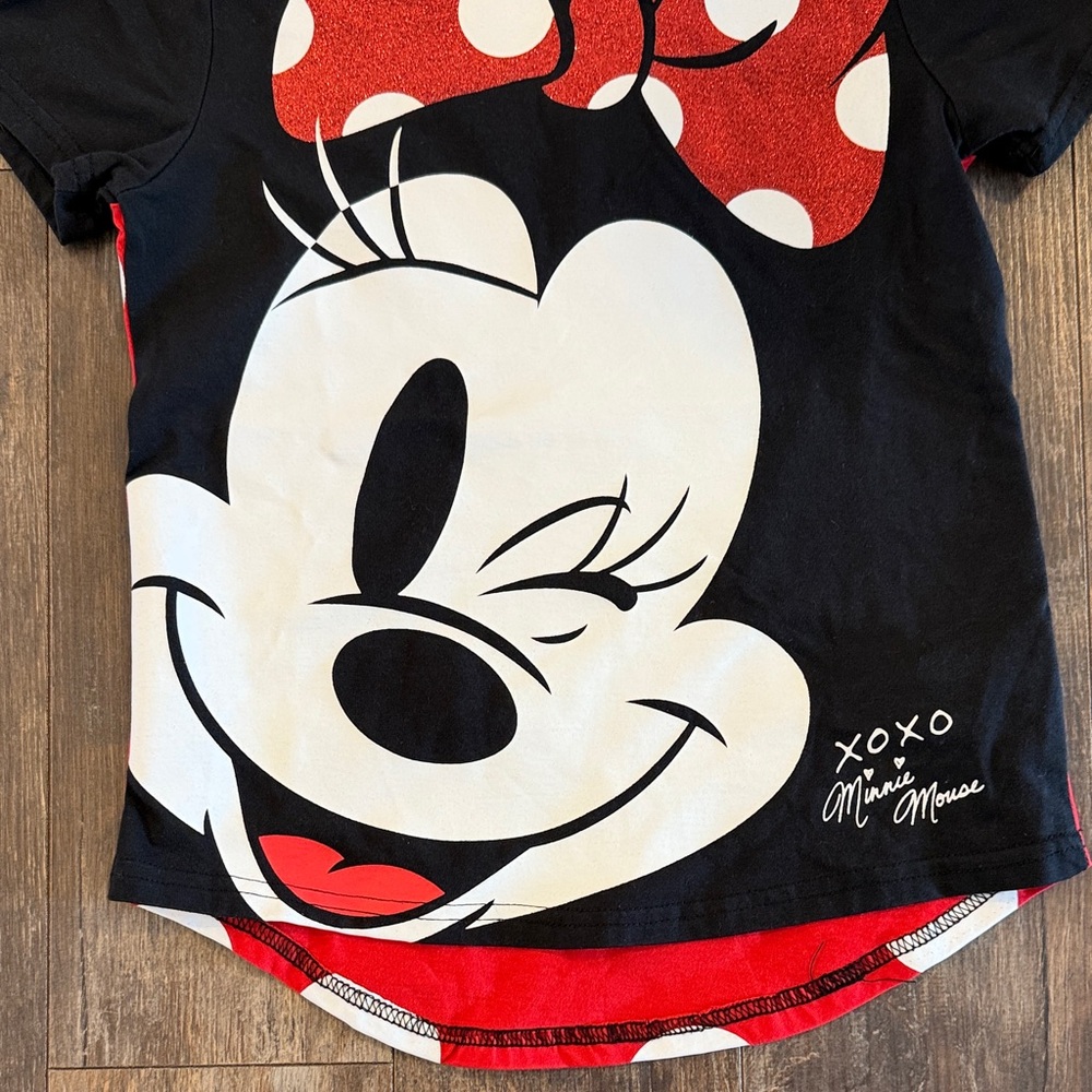 Disney Minnie Mouse Black and Red Tee - Picture 3 of 7